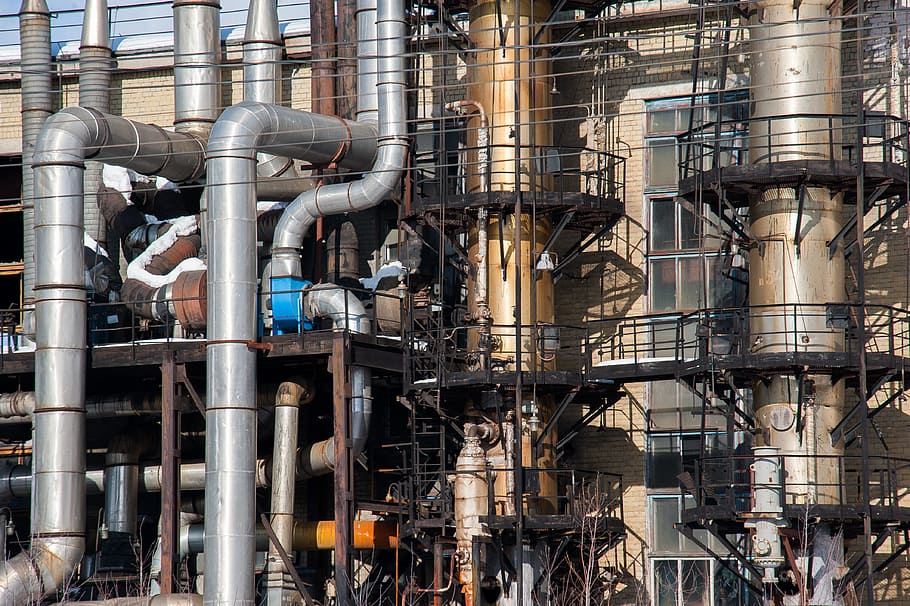 industry, mill, trumpet, chemical, pollution, refinery, gasoline, object, technology, iron