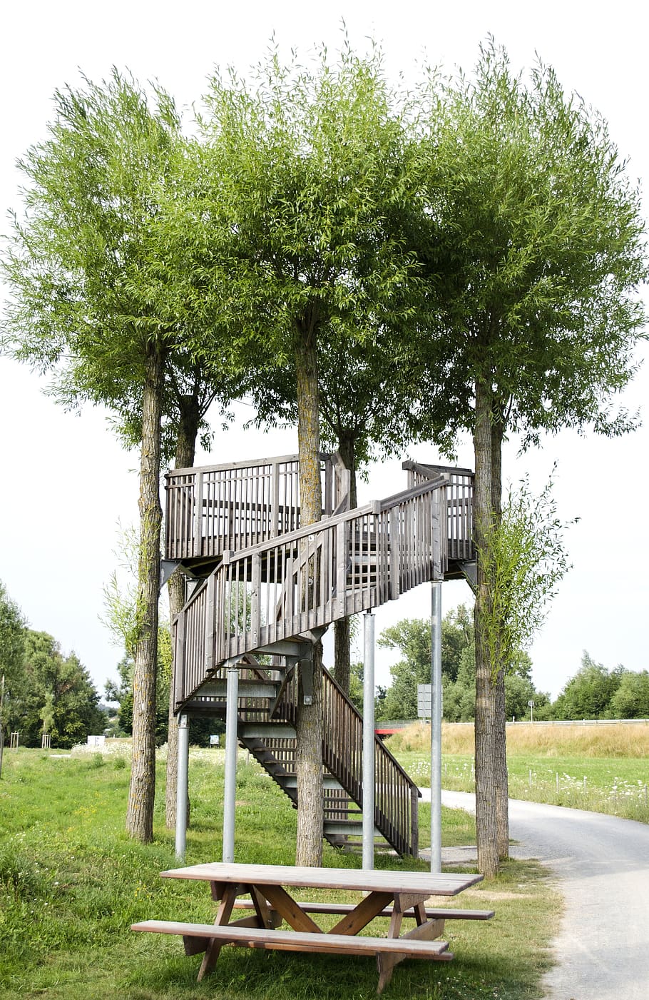 schwarzach, observation tower, upward, trees, high, snack, ausschau, tower, platform, willow tower