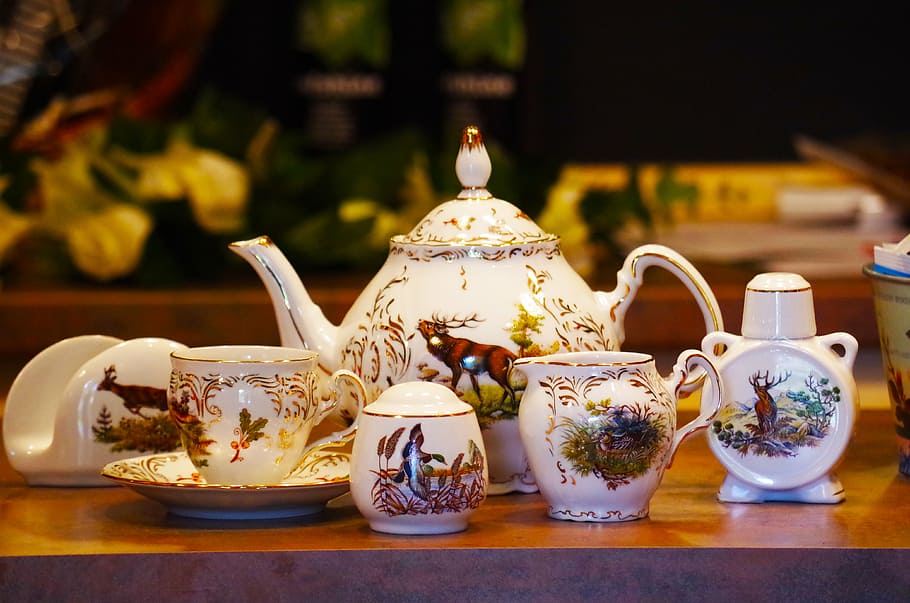 porcelain, cup, garnish, hand drawing, teapot, tea cup, mug, tea - hot drink, ceramics, drink