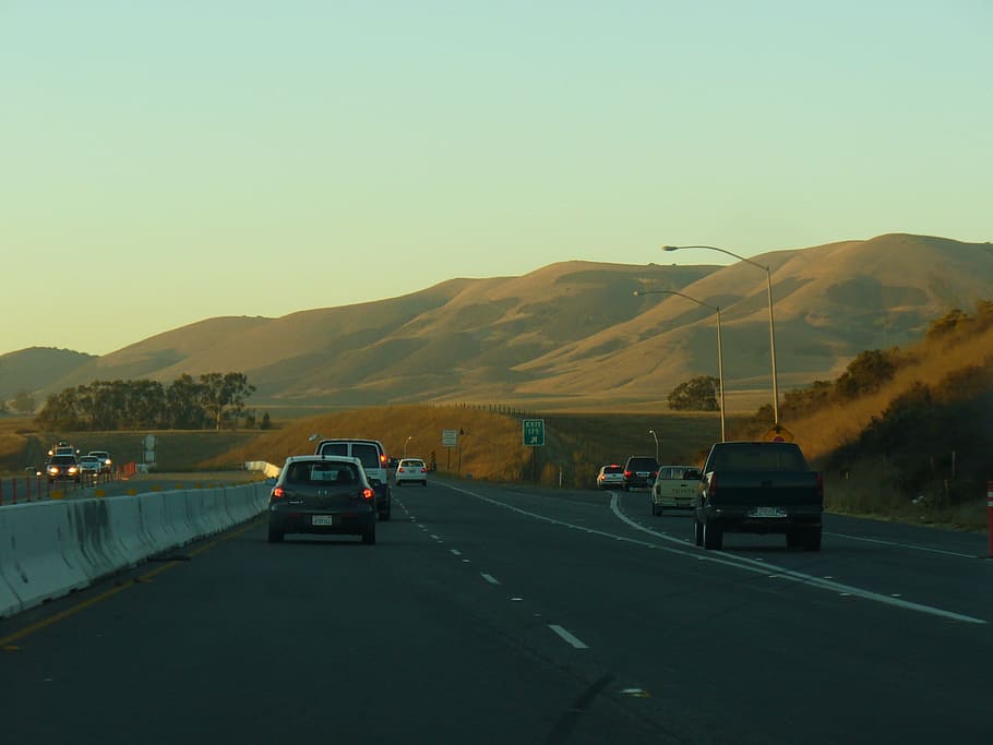 Street, Cars, Sunset, California, Travel, street, cars, sunset, california, urban, road, transportation