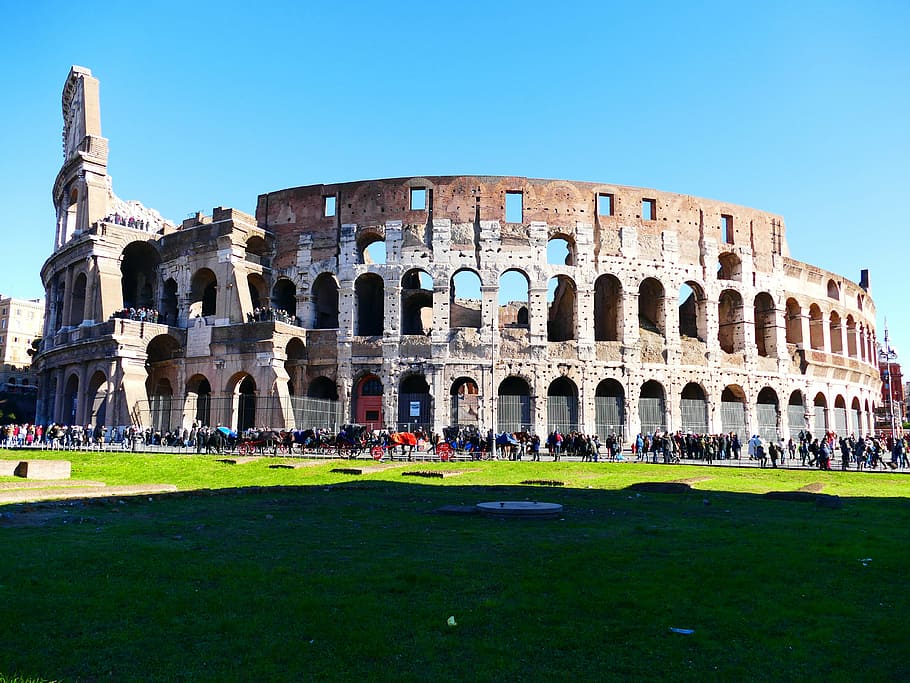 coliseu, roma, anfiteatro, marco, construção, velho, antiguidade, historicamente, arquitetura, monumento