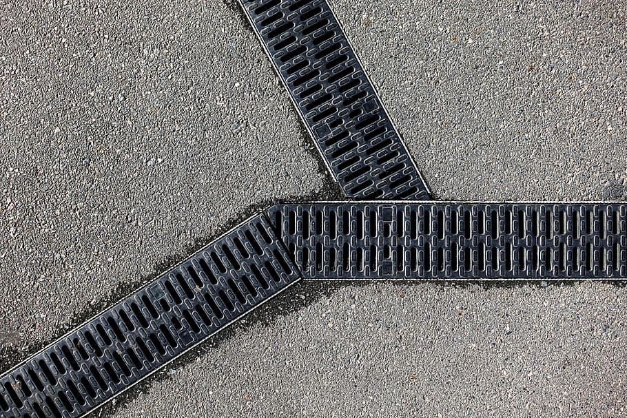 drain, grill, grid, three, pattern, drainage, track, join, angle, connecting