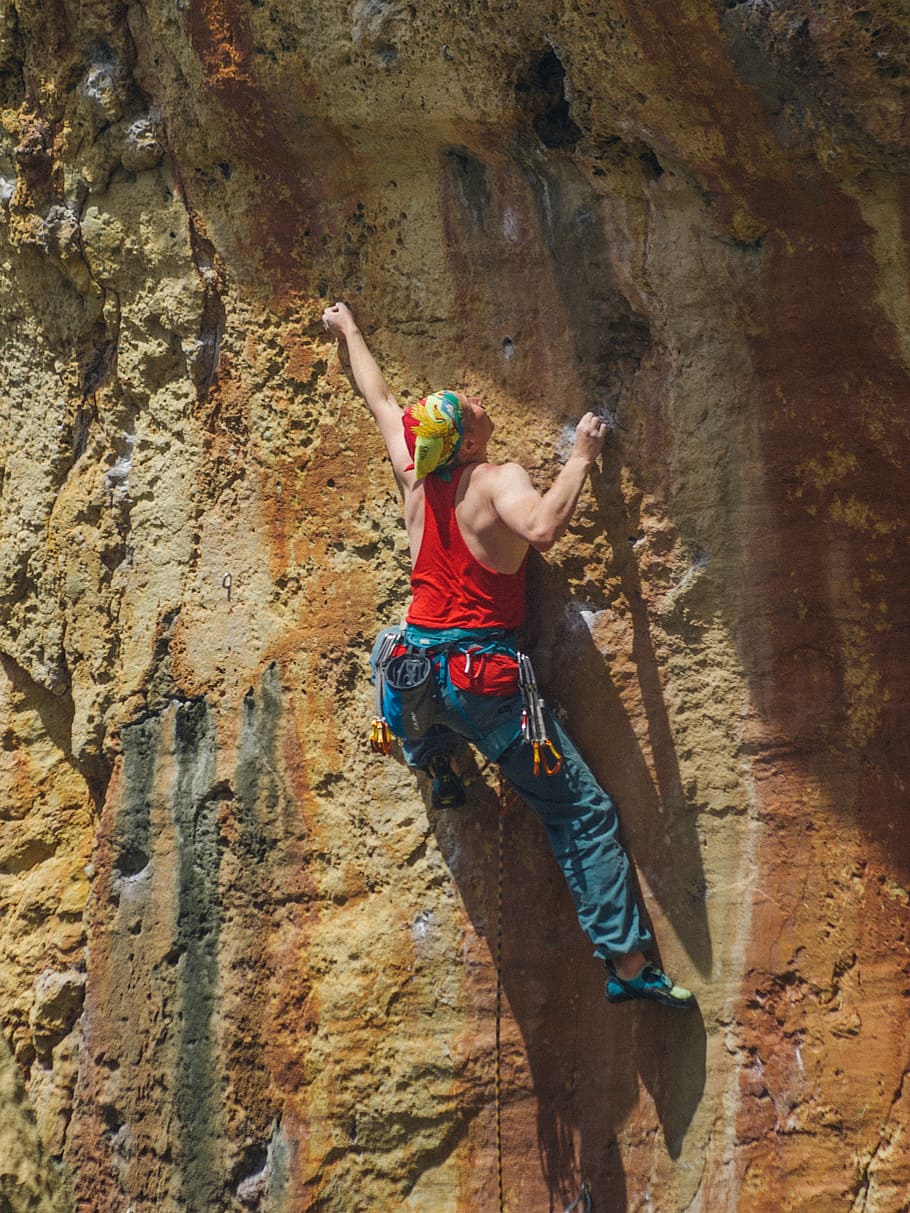 alpinista, rock, o objetivo do, um esforço, quebra, esportes radicais, rocha, rocha - objeto, escalada, sólido
