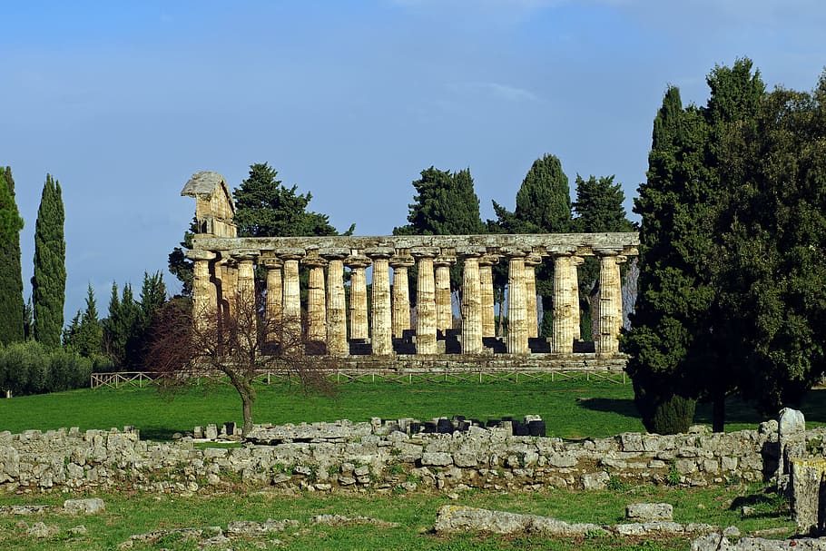 Paestum, Time, Atena, Salerno, Italy, time to atena, salerno, italy, greek temple, columns, magna grecia