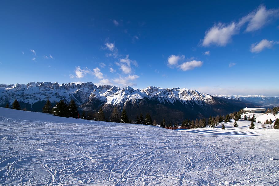 musim dingin, pemandangan, alpine, alam, langit, dingin, puncak, atas, panorama, pendakian gunung