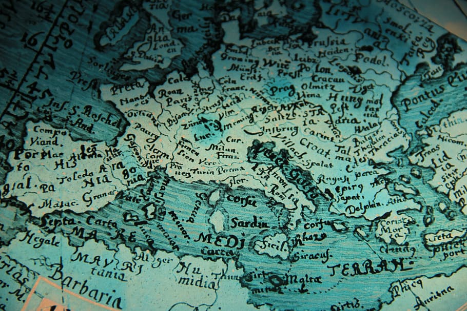 show, glass, europe, old, blue, map, cartography, travel, macro, world Map