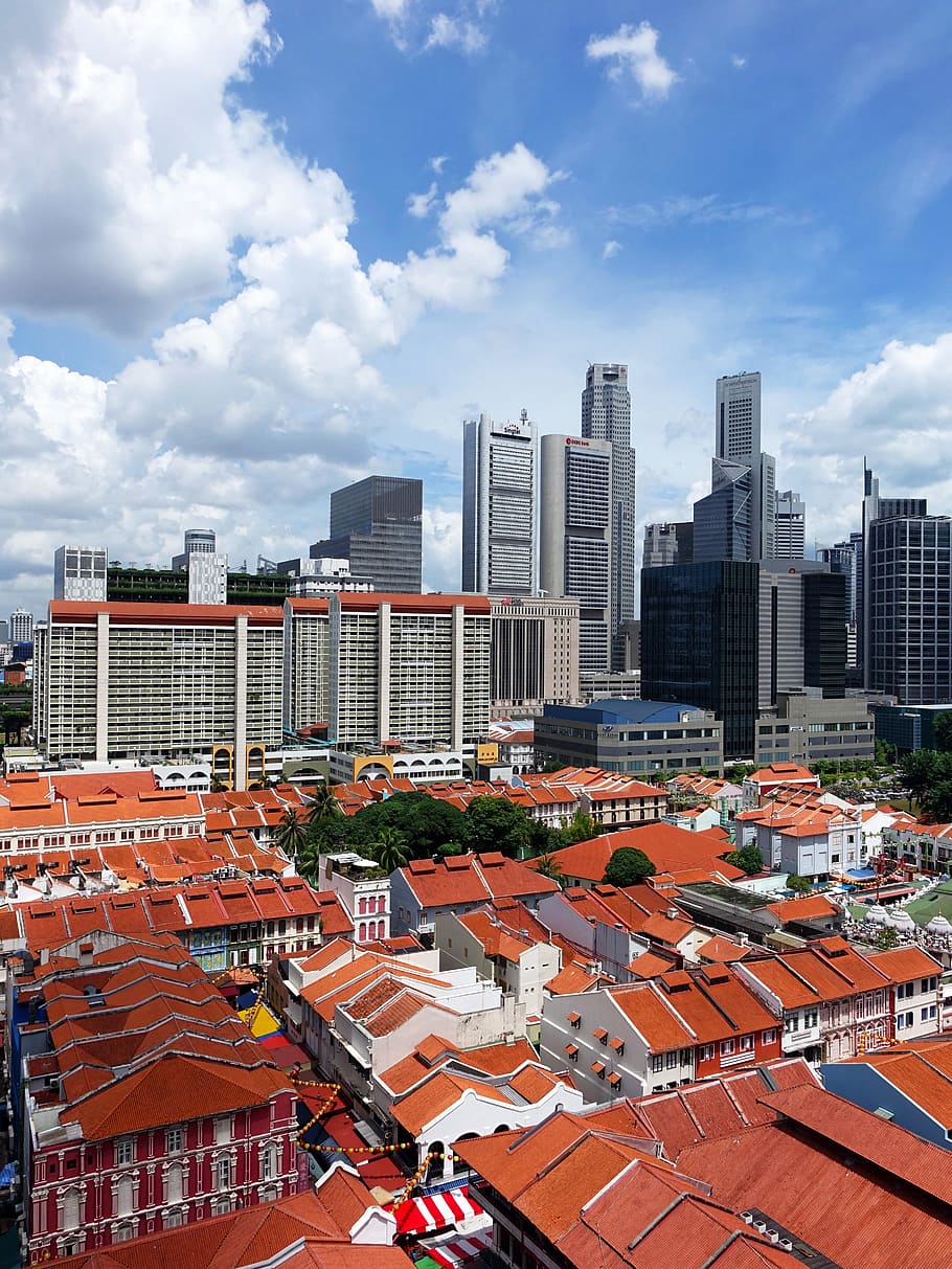 싱가포르, 차이나 타운, 관광 명소, 건물, 물, 금융 지구, 마천루, 건축물, 도시의, 사무실