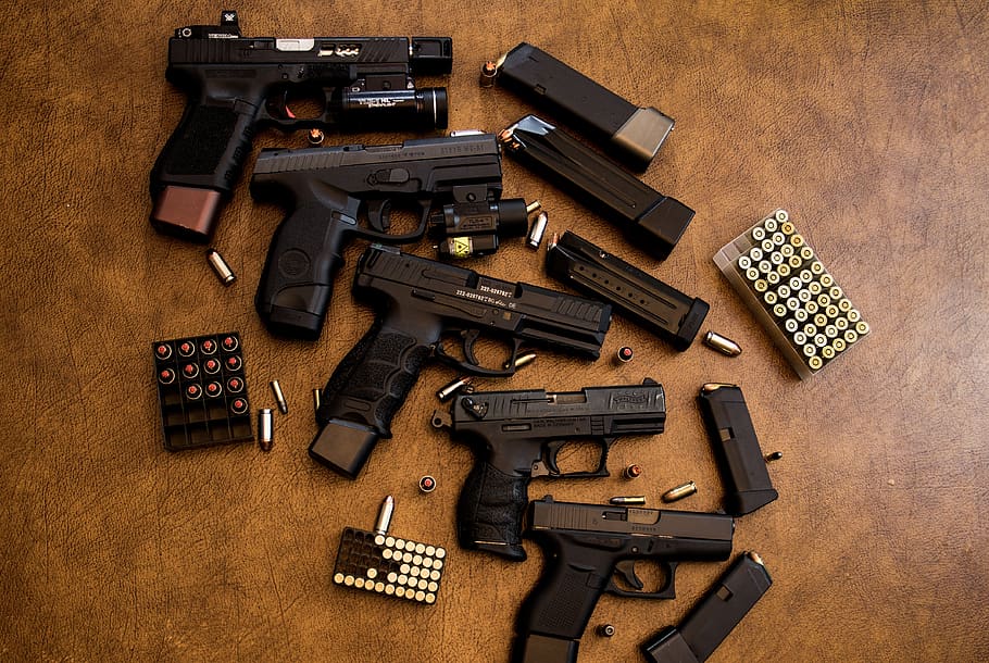armas, pistolas, municiones, pistola, seguridad, bala, rifle, arma de fuego, protección, calibre