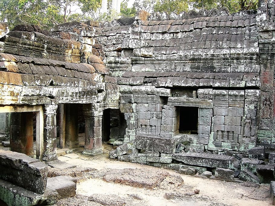 Candi, Agama, Kamboja, Angkor Wat, kedaluwarsa, angkor, Ruin tua, hancur, tua, arsitektur
