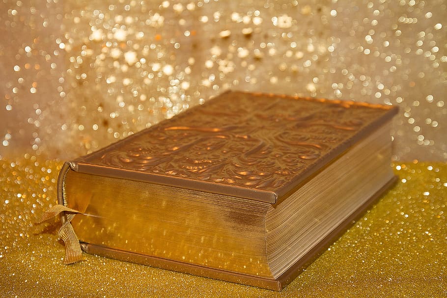 bible, gold surface, book, gold, education, read, learn, school, religion, study