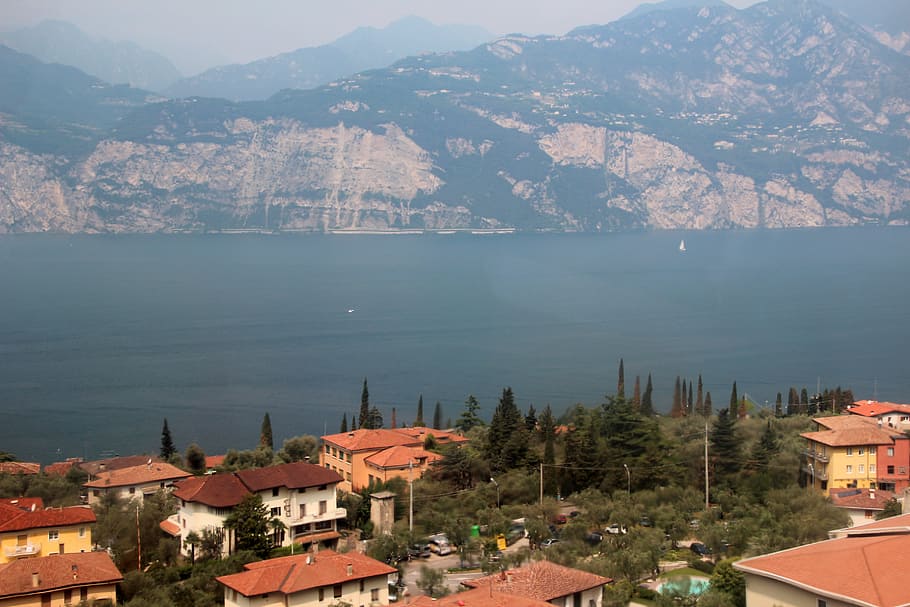 italy, garda, view, mountains, holidays, lake, landscape, malcesine, water, home