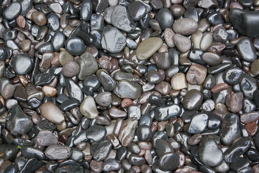 wet, pebbles, stones, stony, pebble, nature, river, beach, riverbed, full frame
