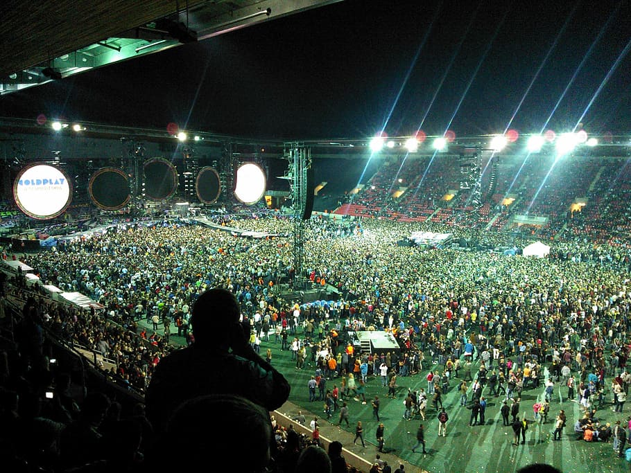 hall, arena, concert, music, the crowd, cultural events, coldplay, prague, synot tip arena, crowd