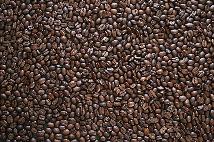 monte, grãos de café, textura, feijão, comida, cheiro, café, assado, benefício, marrom