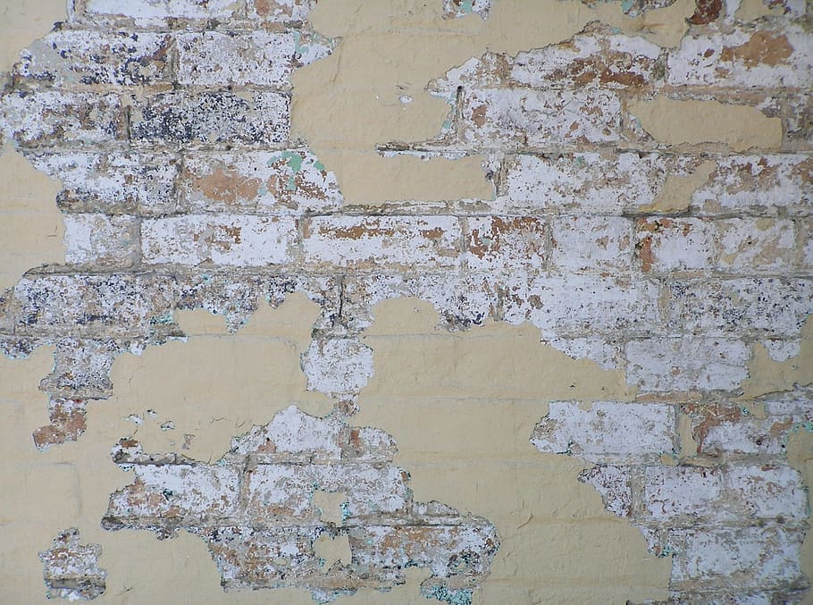 pared pintada de color beige, ladrillo, pared, Grunge, ciudad, viejo, urbano, texturado, fotograma completo, patrón