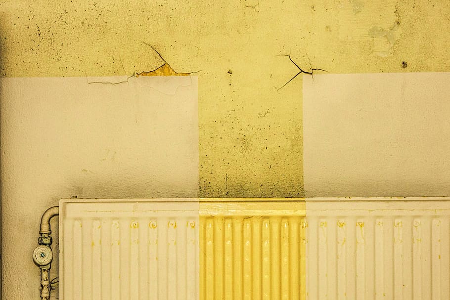 radiador, amarillo, abstracto, calefacción, grafitti, pared - característica de construcción, interior, sin gente, arquitectura, estructura construida