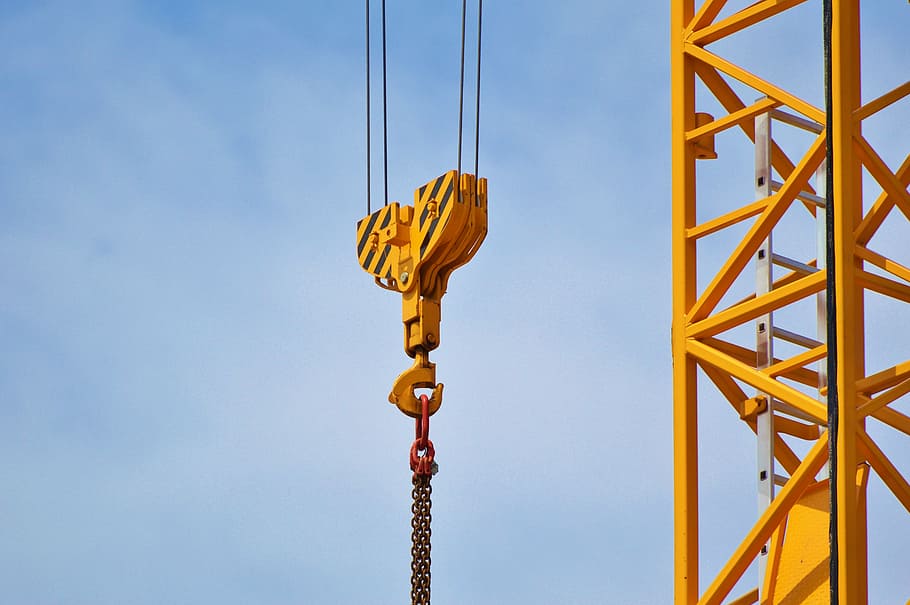 construction crane, hoist, dayime, crane, baukran, load crane, crane arm, lift loads, construction work, site