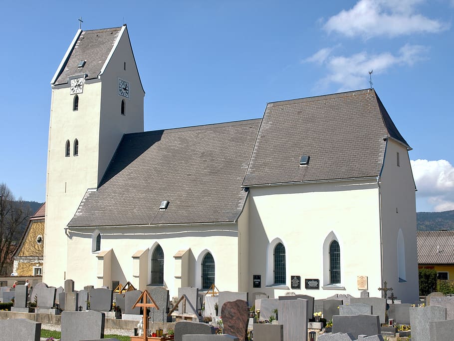 münichreith, laimbach, hl nikolaus, parish church, cemetary, graveyard, religious, building, exterior, christianity