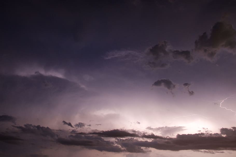 ニンバス雲, 落雷, ニンバス, 雲, 夜, 雷雨, 天気, 嵐, 空, 自然