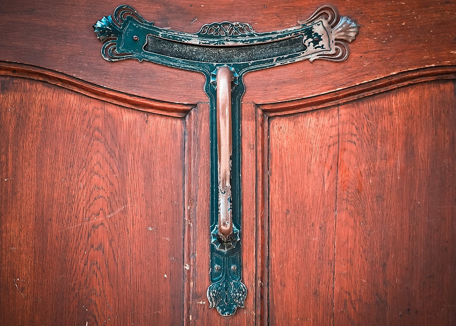 Pintu, Gagang Pintu, Tua, Kayu, Masukan, pegangan, logam, pintu tua, pintu kayu, dongkrak