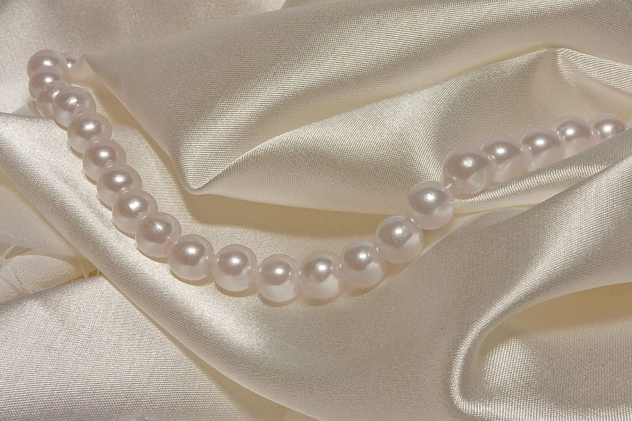 white, beaded, satin textile, pearl, silk, tenderness, wedding, background, luxury, textile