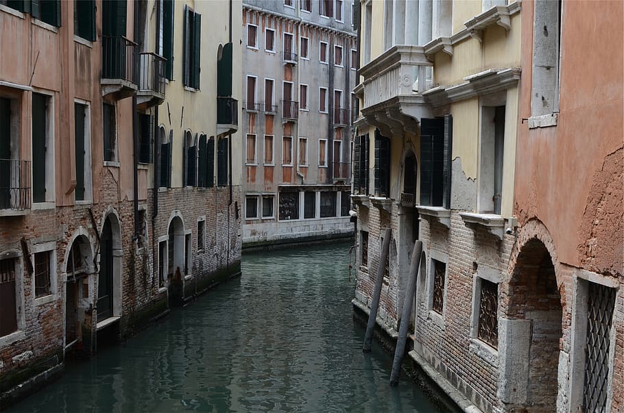 Veneza, Itália, canal, água, casas, apartamentos, edifícios, arquitetura, estrutura construída, exterior do edifício