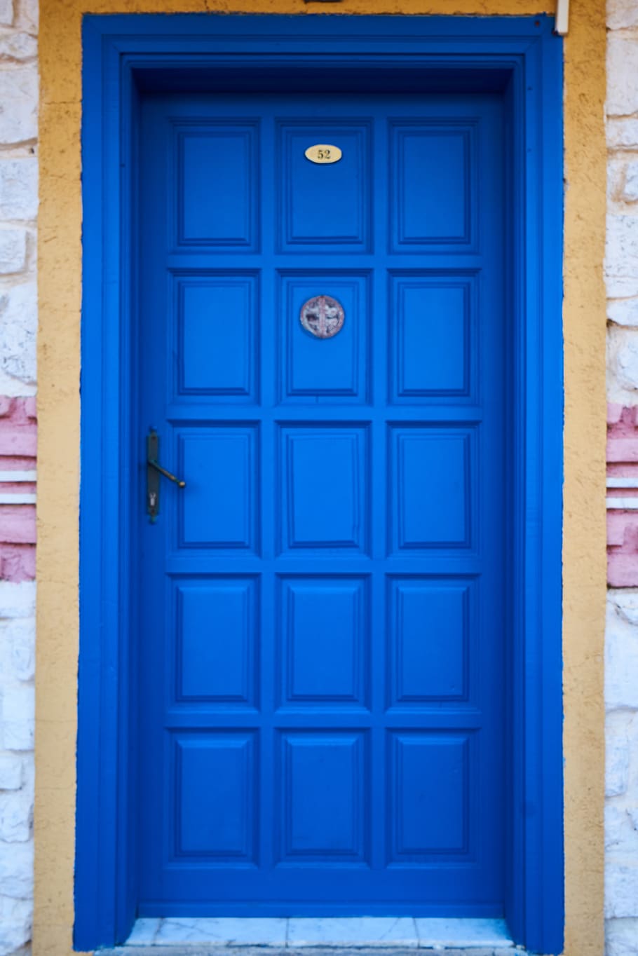 biru, kayu, pintu, bangunan, indah, Mediterania, tekstur, pola, latar belakang, jalan masuk