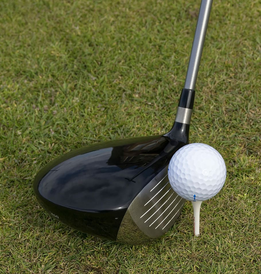 black golf club, Golf, Ball, Golf Ball, Golf Club, Grass, golf, ball, sport, golfing, game