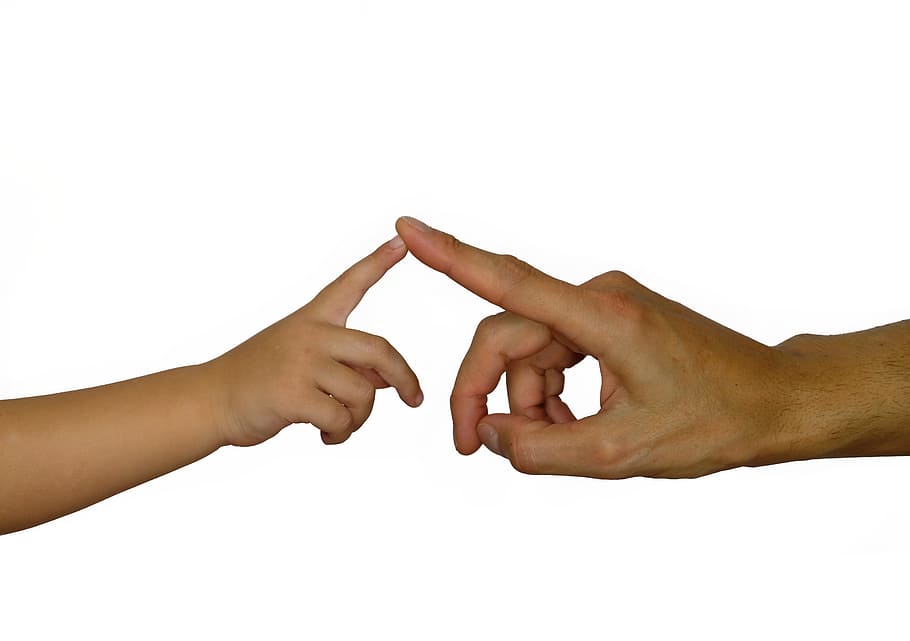 hands, finger, contact, affection, connectedness, child, man, child's hand, man hand, human hand