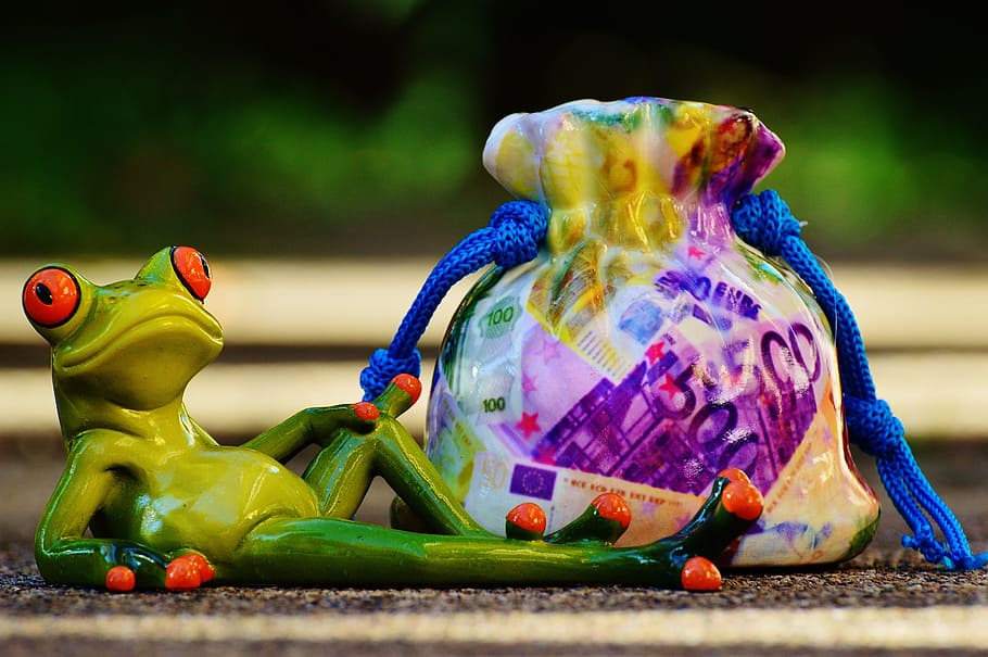 verde, cerámica, decoración de rana, dinero calma, guardar, reservas, calma, rana, relajado, dinero