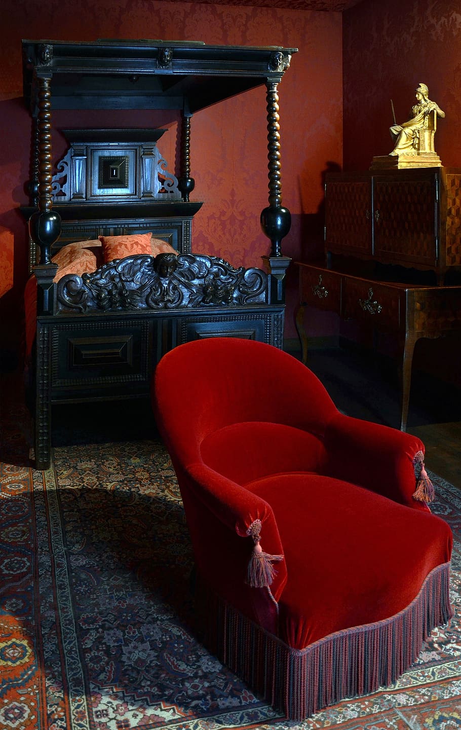 paris, france, victor hugo home, bedroom, chair, bed, architecture, interior, seat, furniture