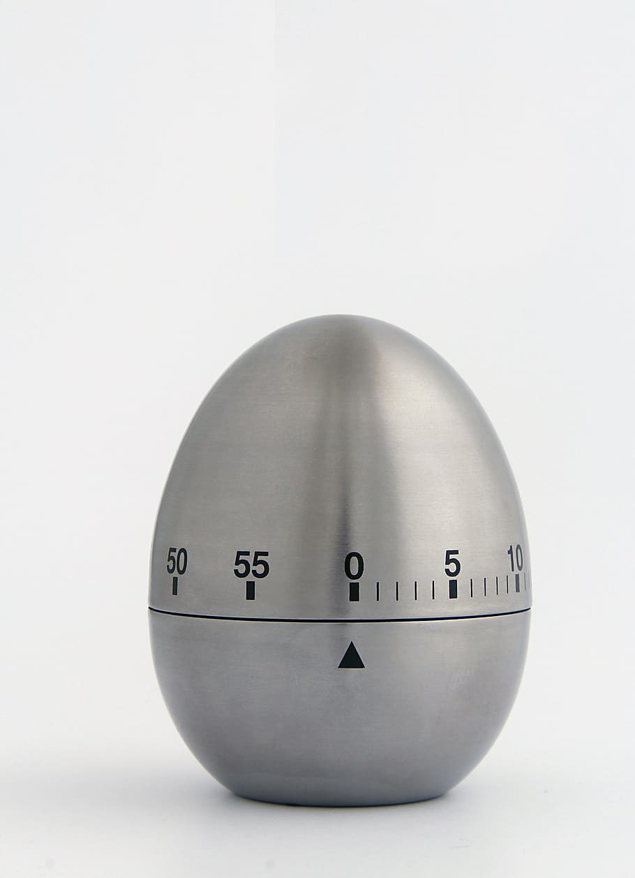 oval silver-steel ornament, oval, silver-steel, ornament, egg, alarm clock, grey, timer, ball, single object
