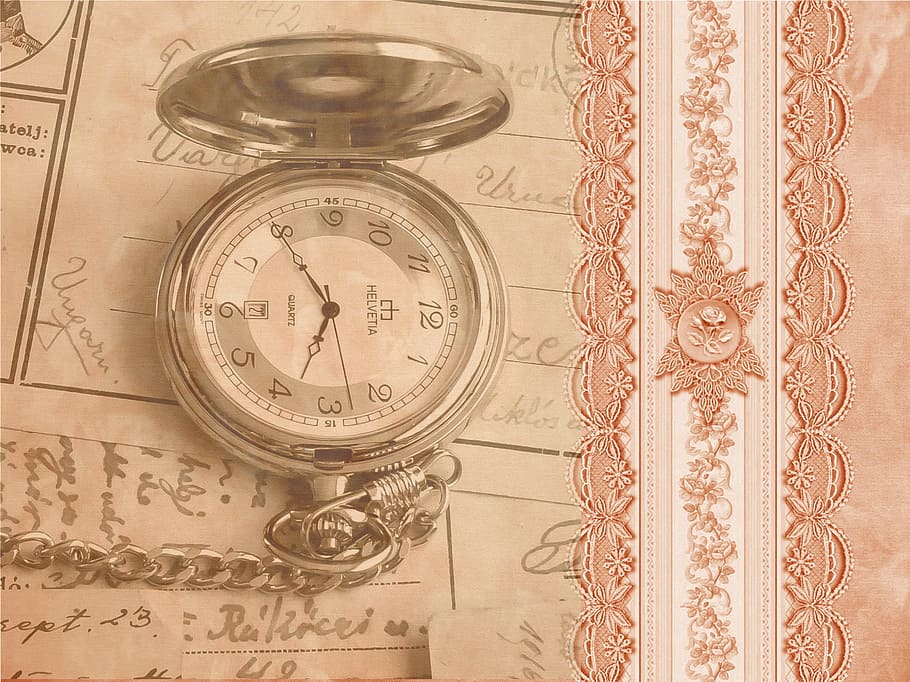 steampunk, pocket watch, clock, old, clock face, scrapbook, victorian, vintage, retro, pastellfarben