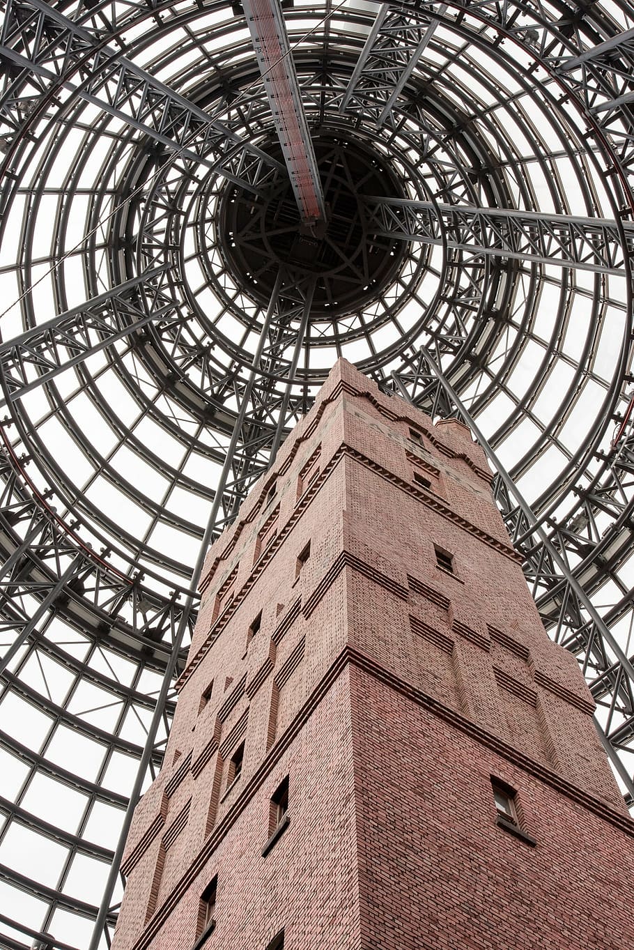 shot tower, melbourne, melbourne central, city, architecture, cbd, tower, built structure, low angle view, day