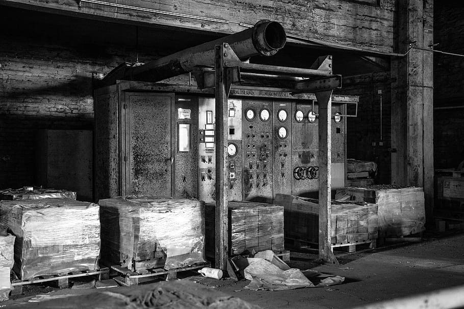 medidores de fábrica, abandonado, olvidado, industrial, antiguo, fábrica, industria, metro, eléctrico, fábrica abandonada vacía
