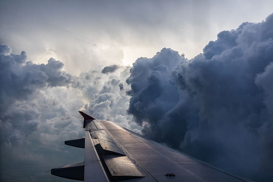 aircraft, flying, holidays, forward, turbo lenzen, sky, cloud, nature, storm, rain clouds