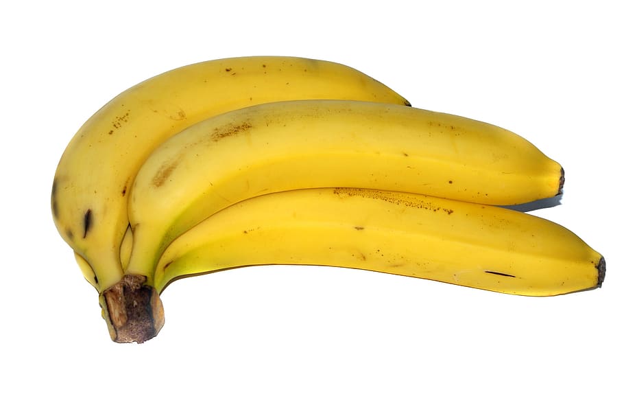bananas, fruit, eating, yellow, white, isolated, the background, fresh, banana, white background