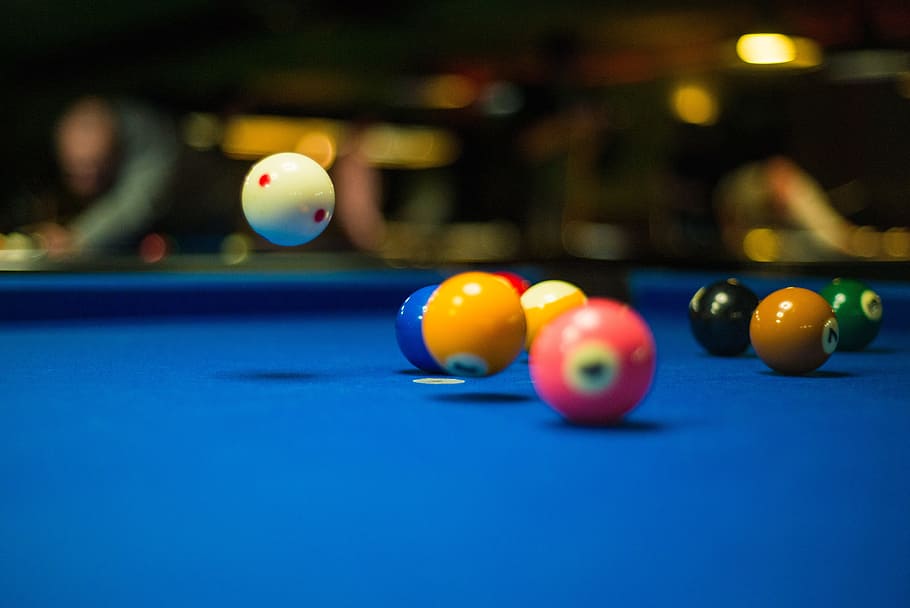 selective, focus photo, cue balls, billiard table, Pool, Balls, Cue, Game, Fun, Activity, pool, balls
