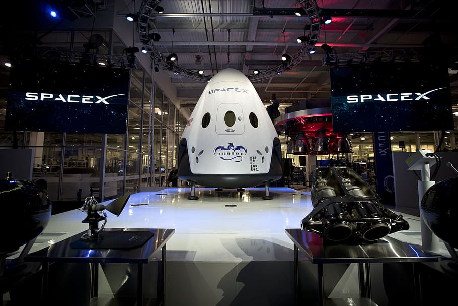 Spacecraft, Spacex, Spaceship, space module, capsule, science, technology, exploration, indoors, day