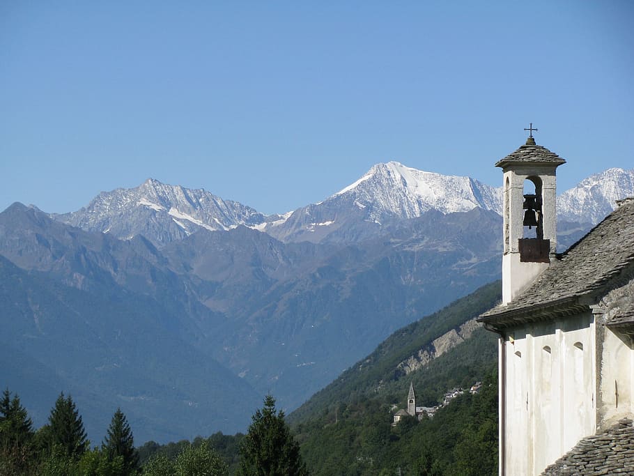 Bell, Landscape, Mountain, weissmeis, alps, mountains, sky, church, italy, nature