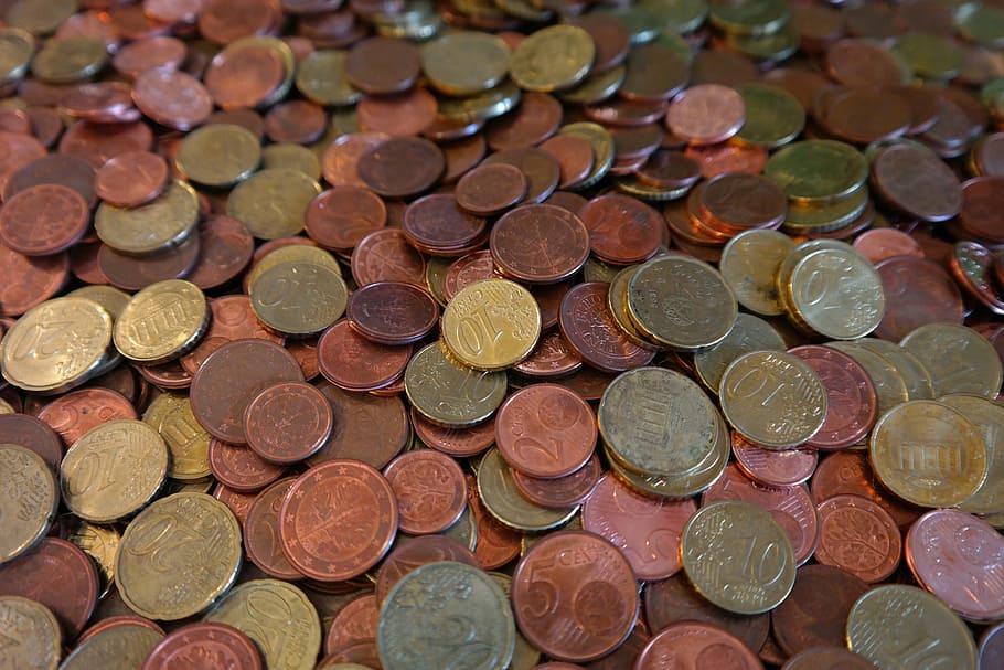 colección de monedas, monedas, centavo, especie, dinero, euro, monedas de diez centavos, metal, dinero metálico, valioso