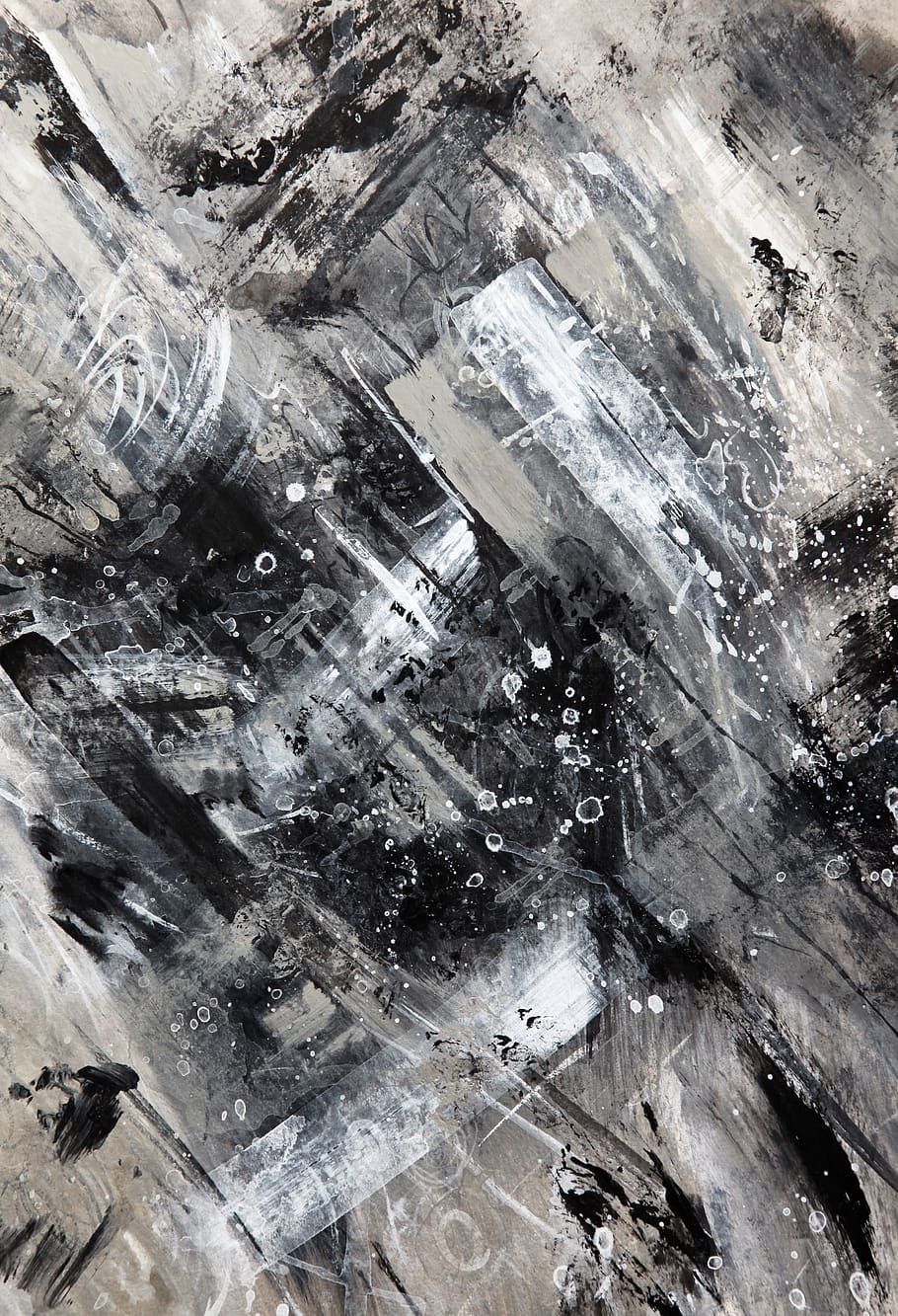 black and white, grey, gray, acrylic, contemporary, abstract, art, painting, fine art, paint