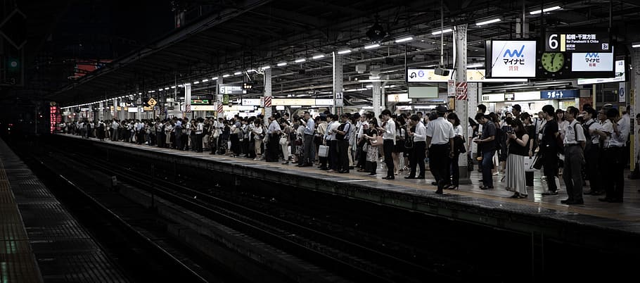 japan, tokyo, train, station, people, city, japanese, urban, evening, shibuya