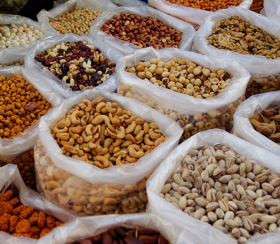 dried fruit, pistachios, peanuts, nuts, food, food and drink, freshness, market, variation, retail