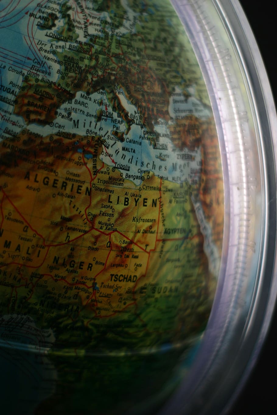 globe, libya, algeria, africa, north africa, map, text, western script, indoors, world map