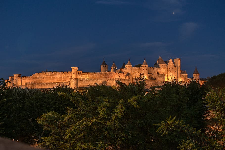 carcassone, france, fortress, castle, medieval, old, culture, architecture, empedrado, torres