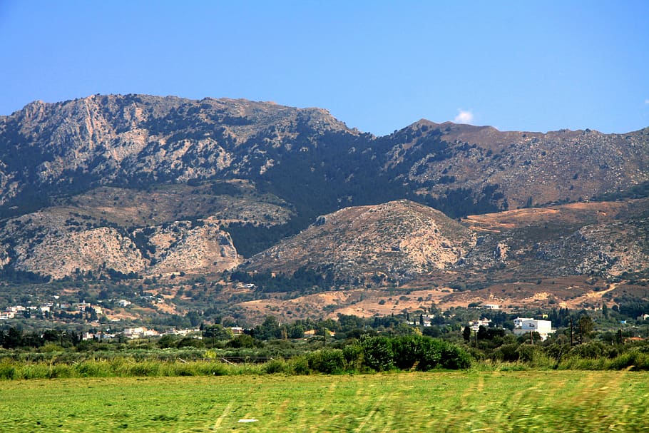 mountains, greece, the island of kos, hill, view, landscape, environment, scenics - nature, mountain, plant