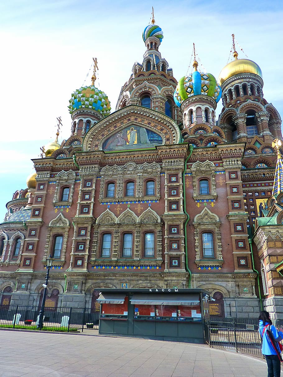 Igreja, Russo, São Petersburgo, sangue derramado, Igreja Ortodoxa Russa, Rússia, construção, religião, fachada, arquitetura