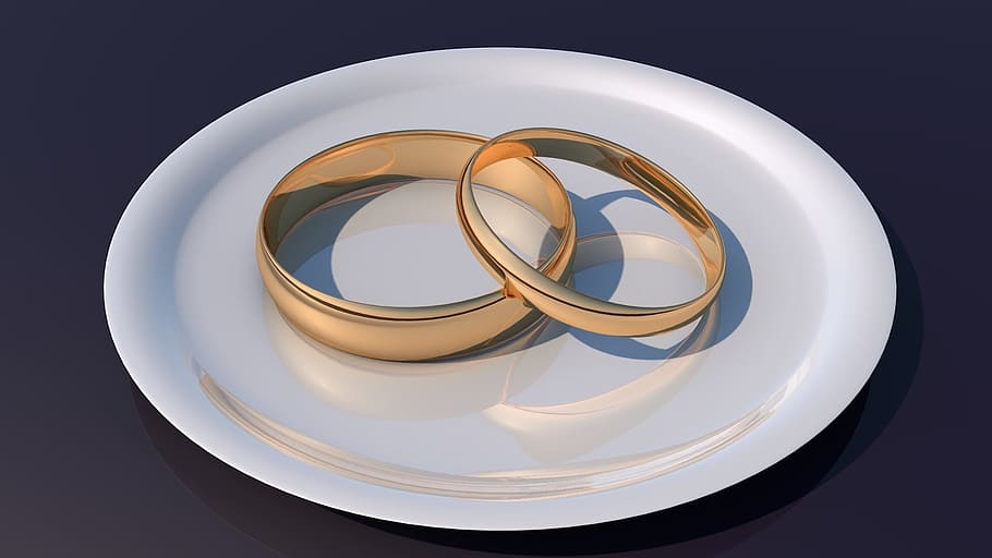 반지, 약혼, 3d 그래픽, 행사, 보석류, 혼례, 축하, 결혼 반지, 애정, 결혼 한
