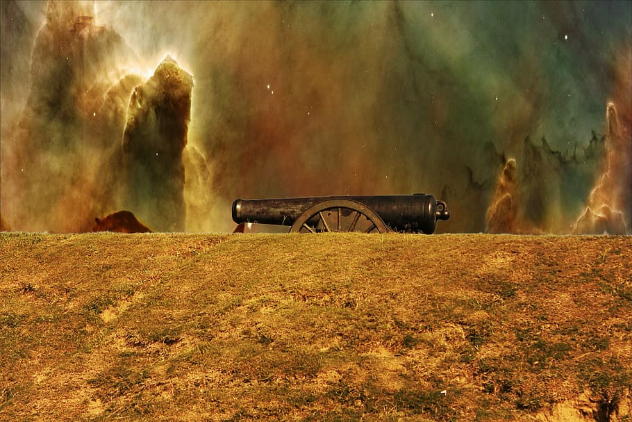 war cannon photo, canon, vicksburg, battle ground, war, mississippi, weaponry, artillery, background, digitally enhanced